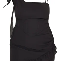 Plus Robe Moulante Noire à Ourlet Volanté Et Fleur -Promos Jupe Éthérée Boutique f96375c9ac418d63112c39f4fabcb40526e93b98 cne0772 5