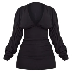 Shape Robe Moulante Côtelée Douce Noire à Décolleté Et Manches Froncées -Promos Jupe Éthérée Boutique faaccbf9991e35d4fd962cbe629f0405f3b6dbf3 cnb7698 5