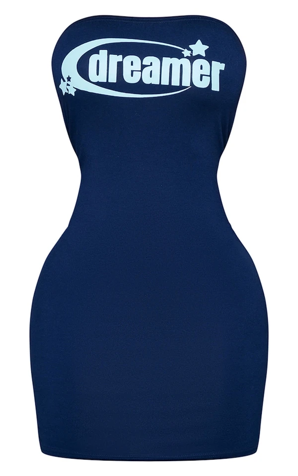 Petite Robe Bustier Courte Bleu Marine Graphique 5 Petite Robe Bustier Courte Bleu Marine Graphique – Image 5