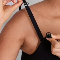 Maternité Robe De Grossesse Mi-longue D'allaitement Noire Côtelée à Contours Et Bretelles Détachables -Promos Jupe Éthérée Boutique ff2353c51fb37b379b21a265b2a48bcd19925f85 cnd3094 4