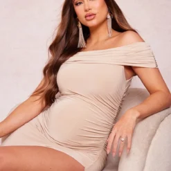 Maternité Robe De Grossesse Mi-longue Bustier Moulante New Nude Froncée -Promos Jupe Éthérée Boutique ffe6453e9dae5df7bc10e656c735118965b8bcfb cne2361 4